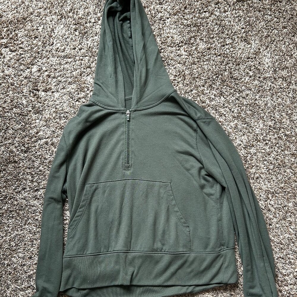 Green Cropped Hoodie